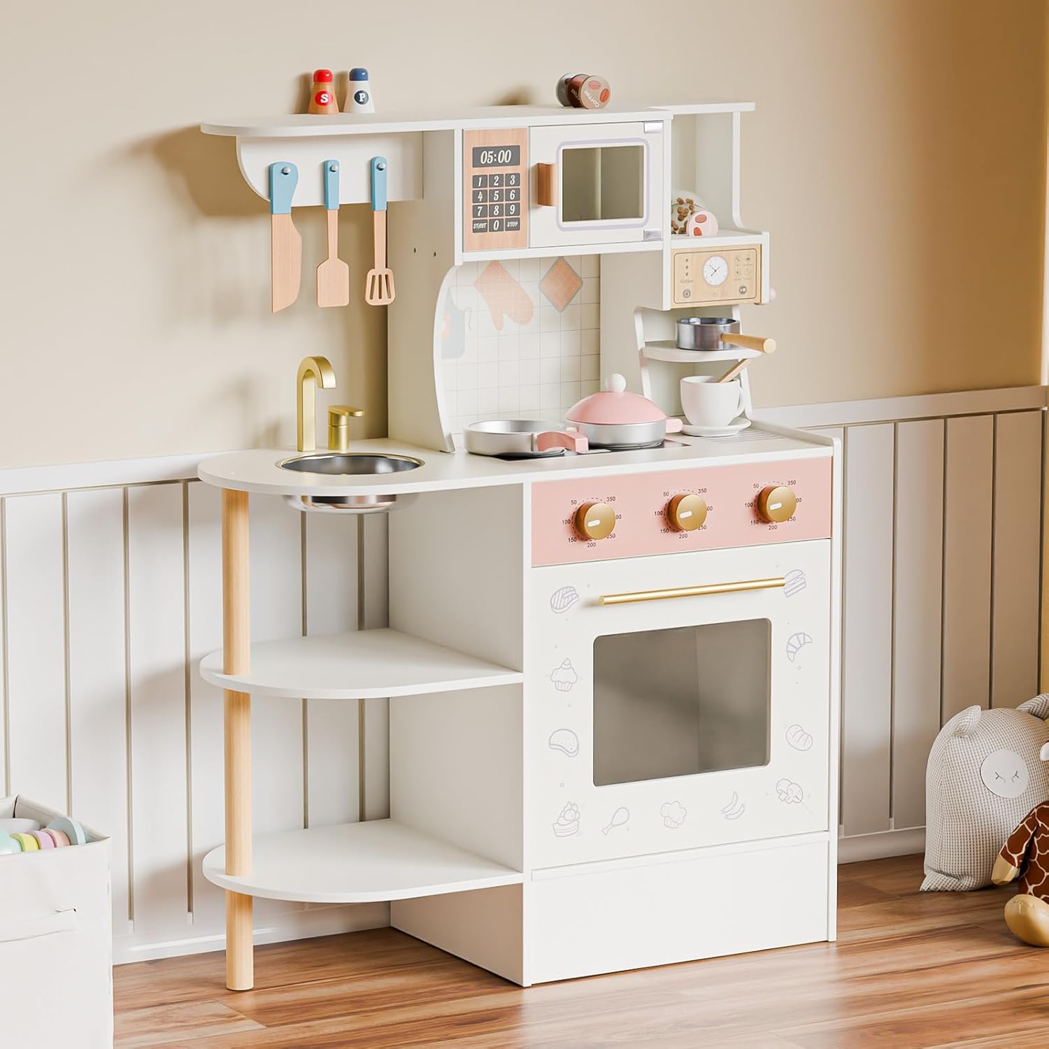 Kitchen set for kids wooden online