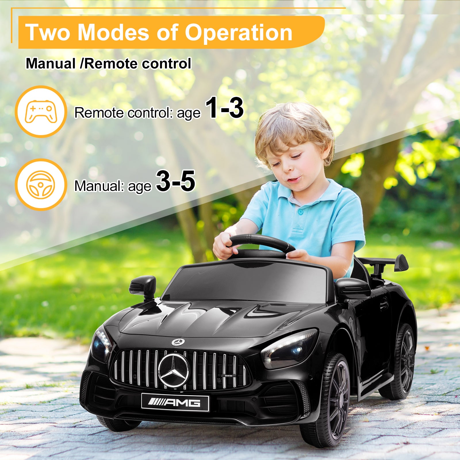 Joymor 12V Kids Ride On Car 2.4G Remote Control Licensed Mercedes Ben