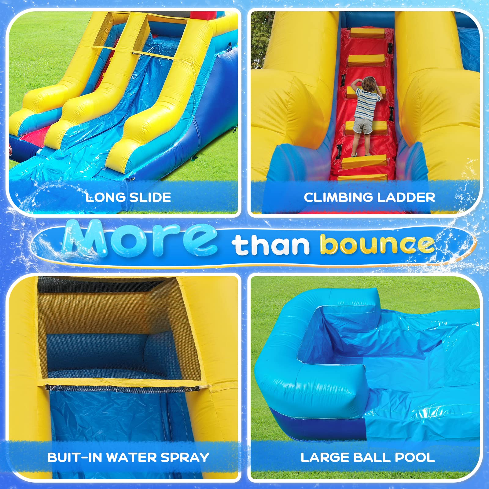 Joymor Commercial-grade Inflatable Bounce House With Splash Pool And S 