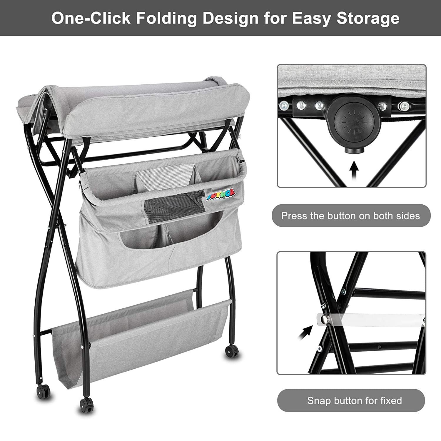 JOYMOR Folding Diaper Station Baby Changing Table Portable Nursery